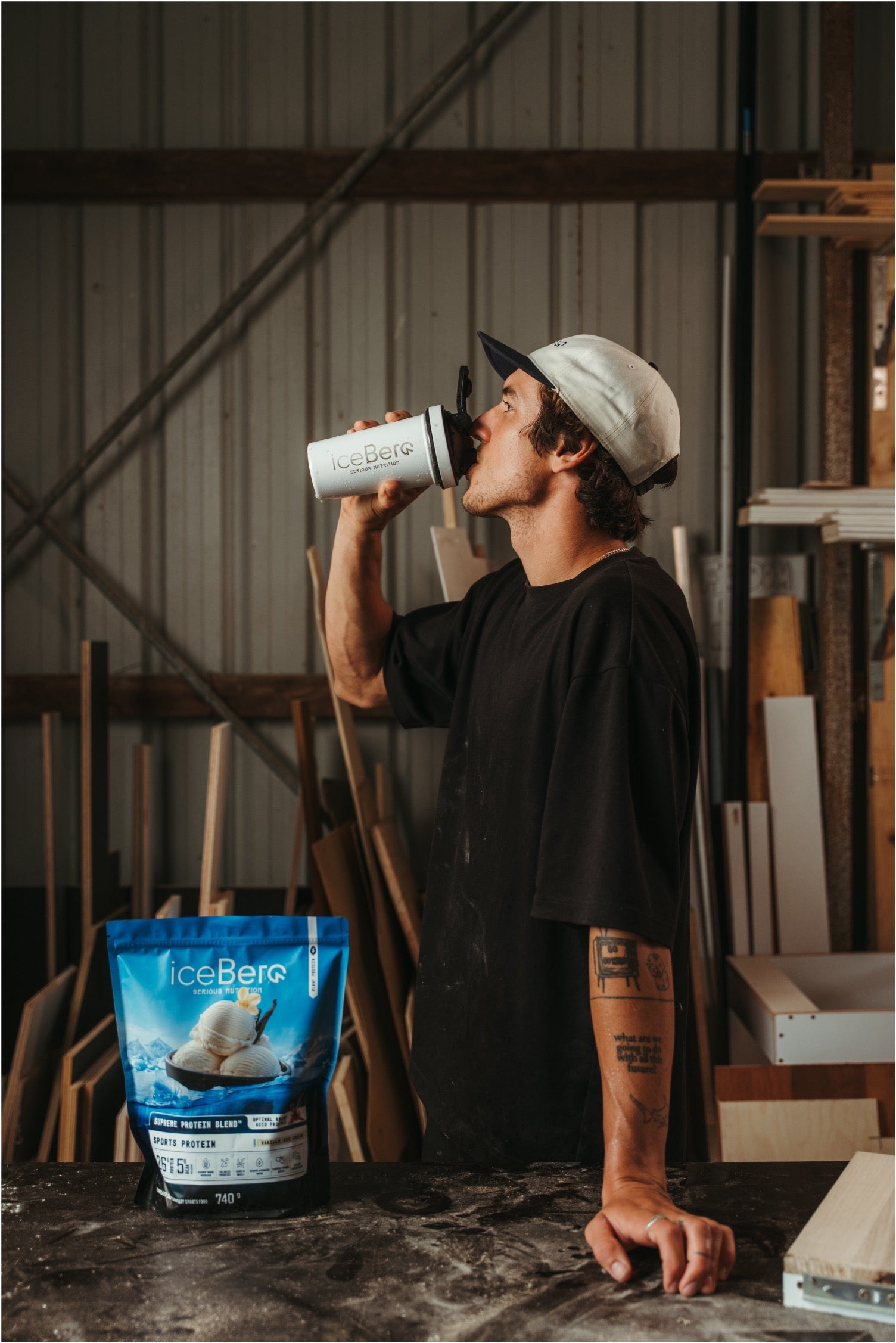 Sports Protein Pouch + Stainless Shaker